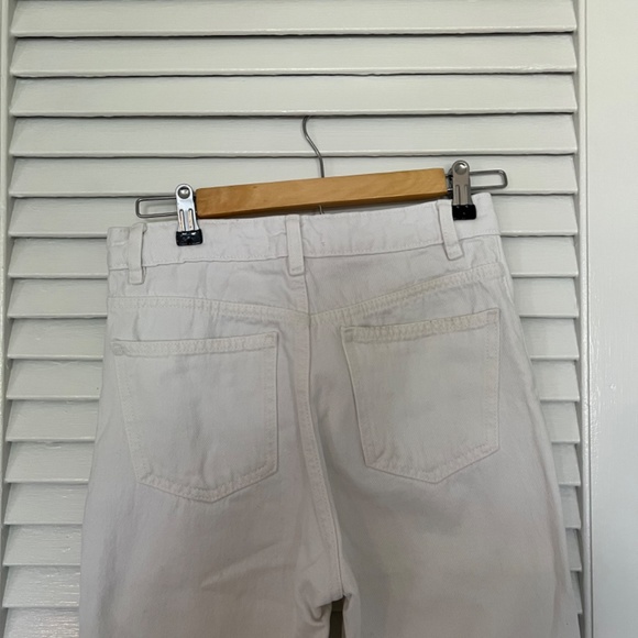 Zara Hi-Rise Straight Leg Jeans - White - Picture 6 of 7